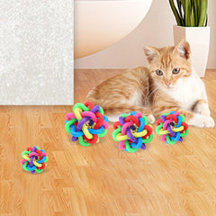 Colorful Woven Ball with Bell Sound for Teeth Cleaning & Training