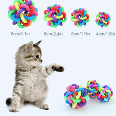 Colorful Woven Ball with Bell Sound for Teeth Cleaning & Training