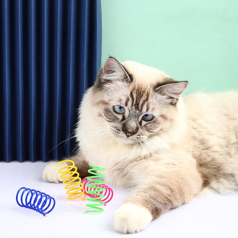 Durable & Colorful Kitten Cat Spring Toys - Heavy Duty Pet Toy for Endless Fun
