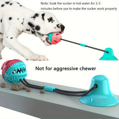 Dog Toy Pet Toy Ball Suction Cup Pull Rope Molar Leak Food Ball Chew
