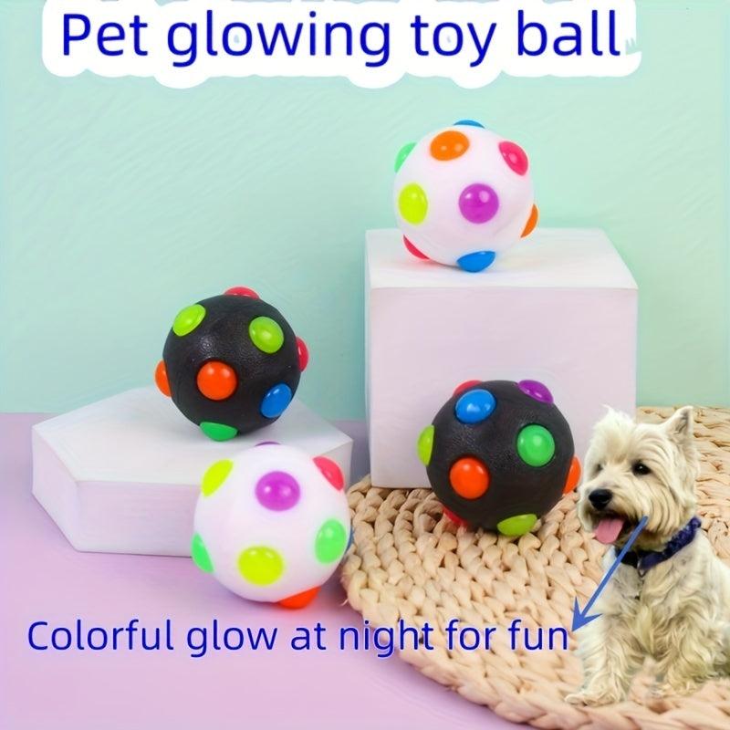 Dog Flash Flashing Elastic Ball Light Up Jumping