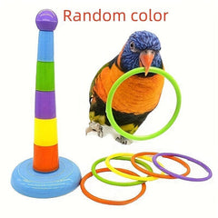 Bird Ring Training Toy Parrot Chew Toy Educational Interactive Toy