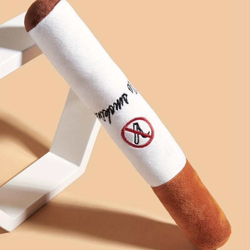 No Smoking Pet Plush Cigarette Shape Toy For Dogs And Cats
