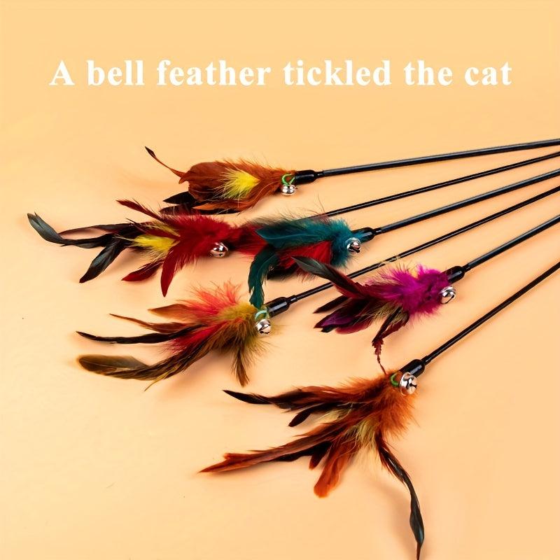 Feather Teasing Stick Interactive Cat Toy