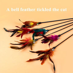 Feather Teasing Stick Interactive Cat Toy