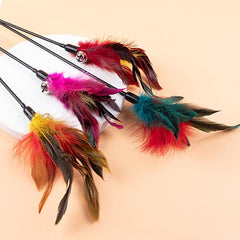 Feather Teasing Stick Interactive Cat Toy