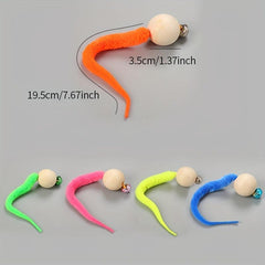 Interactive Cat Worm Toy with Bell for Kittens