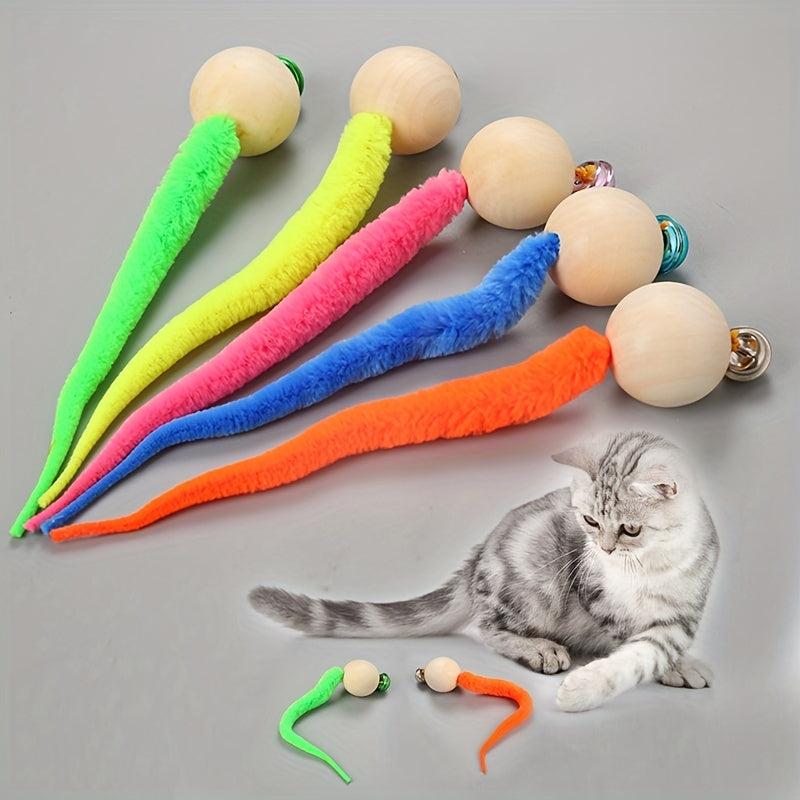 Interactive Cat Worm Toy with Bell for Kittens