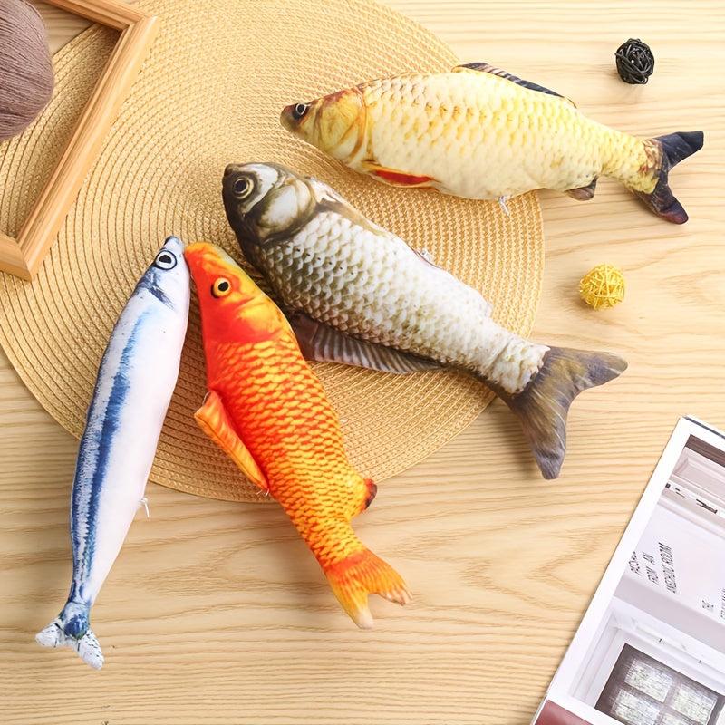 Pet Fish Cat Teaser Plush Toy Interactive Toy - Cat Dog Supply