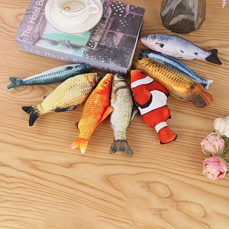 Pet Fish Cat Teaser Plush Toy Interactive Toy - Cat Dog Supply