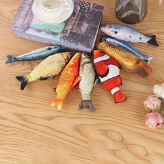 Pet Fish Cat Teaser Plush Toy Interactive Toy - Cat Dog Supply
