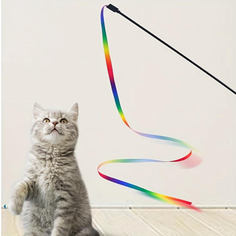 Interactive Cat Rainbow Wand Toy for Most Cats and Kittens