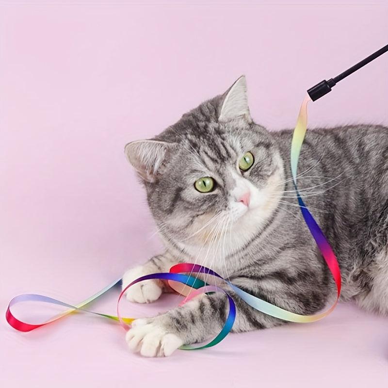 Interactive Cat Rainbow Wand Toy for Most Cats and Kittens