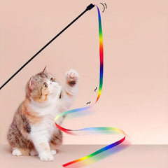 Interactive Cat Rainbow Wand Toy for Most Cats and Kittens