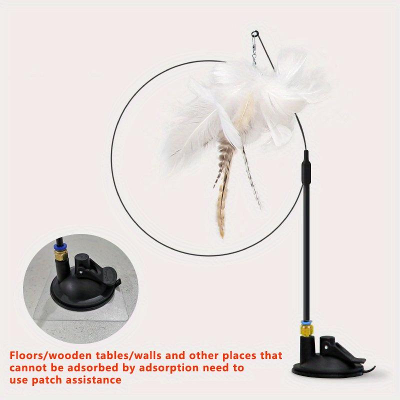 Cat Wand & Feather Teaser With Bell Interactive Toy Set