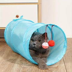 Interactive Cat Tunnel with Bell Toy for Indoor Cats