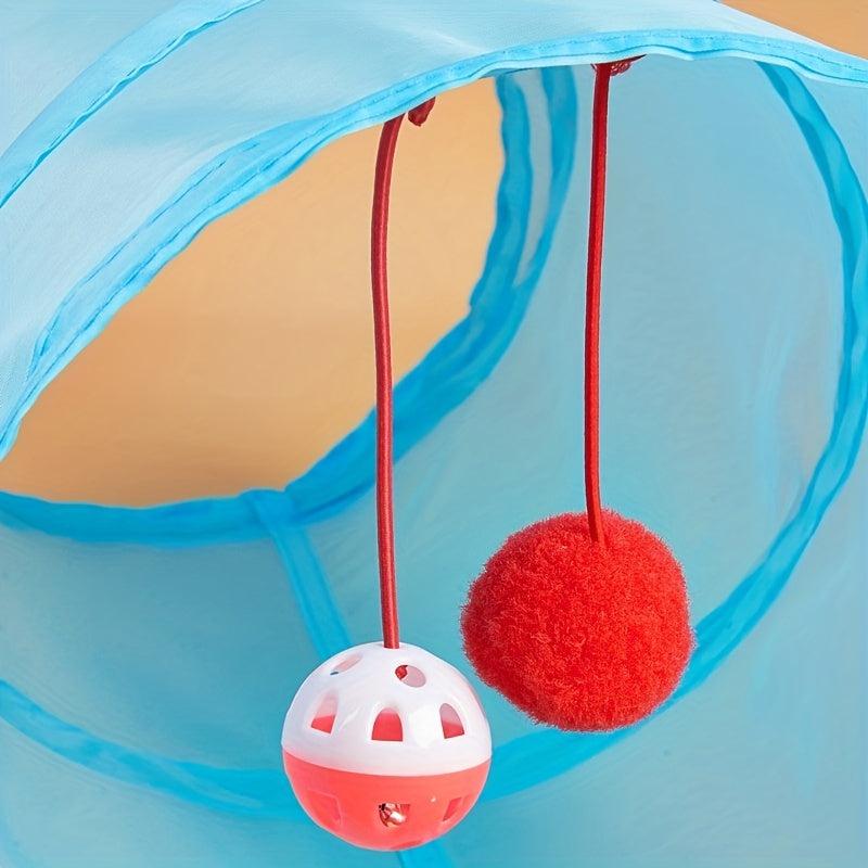 Interactive Cat Tunnel with Bell Toy for Indoor Cats