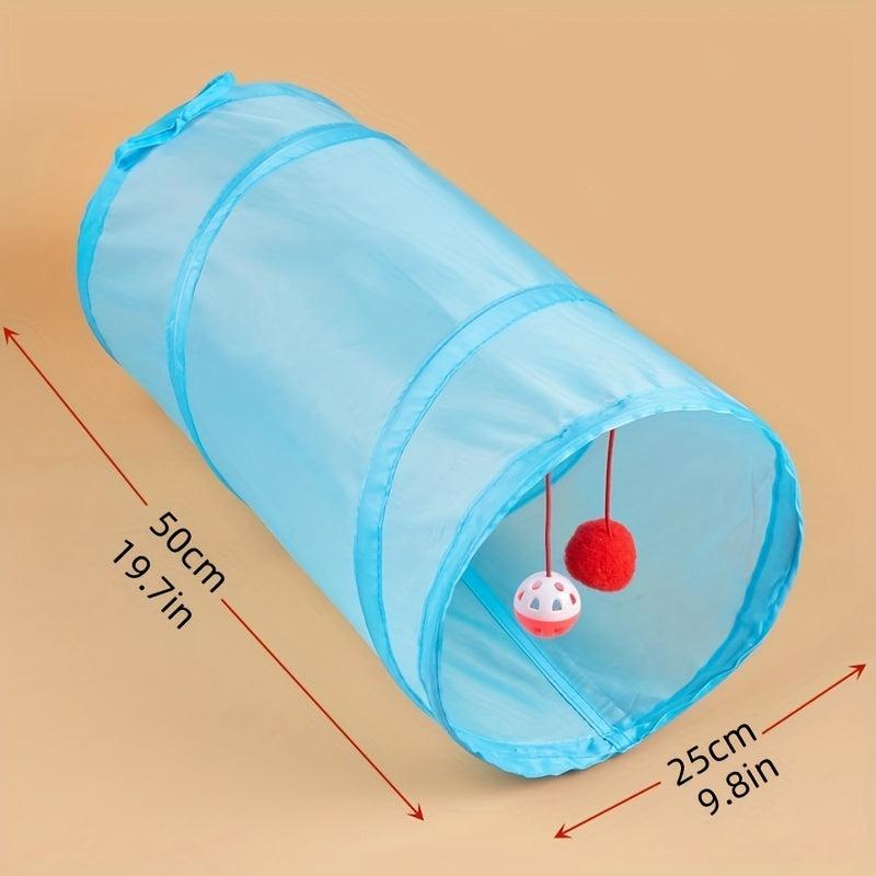 Interactive Cat Tunnel with Bell Toy for Indoor Cats
