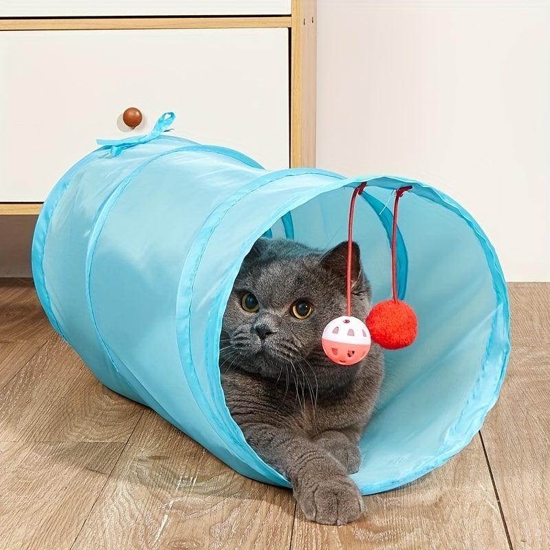 Interactive Cat Tunnel with Bell Toy for Indoor Cats