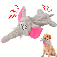 Durable Elephant Plush Dog Toy with Teeth Grinding and Squeak