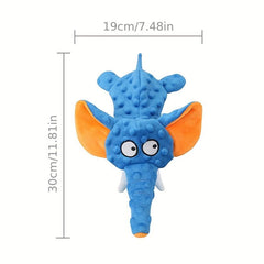 Durable Elephant Plush Dog Toy with Teeth Grinding and Squeak