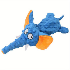 Durable Elephant Plush Dog Toy with Teeth Grinding and Squeak