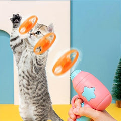 Cat Teaser Flying Disc Toy, Interactive Kitten Teasing Toy