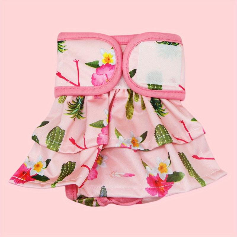 High Absorbency Reusable Dog Diapers with Cartoon Graphics for Girls