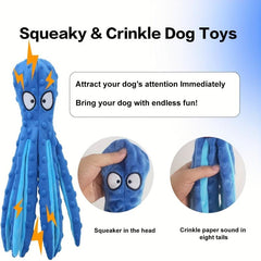 Octopus Squeaky Plush Toy, Durable Chew Toy for Dogs