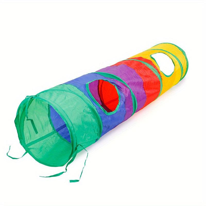 Rainbow Decor Cat Tunnel Toy Foldable Breathable Pet Cat Toy Tube