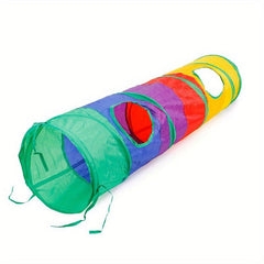 Rainbow Decor Cat Tunnel Toy Foldable Breathable Pet Cat Toy Tube