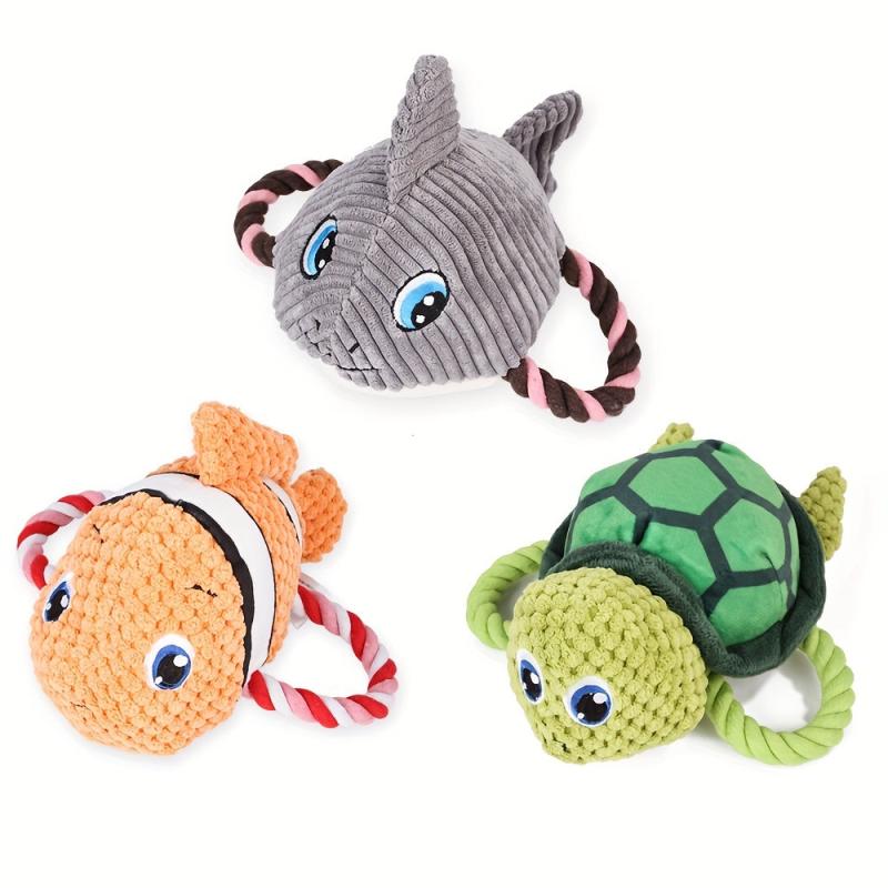 Sea Turtle Dog Chew Toy Interactive Pet Plush Toy For Dogs
