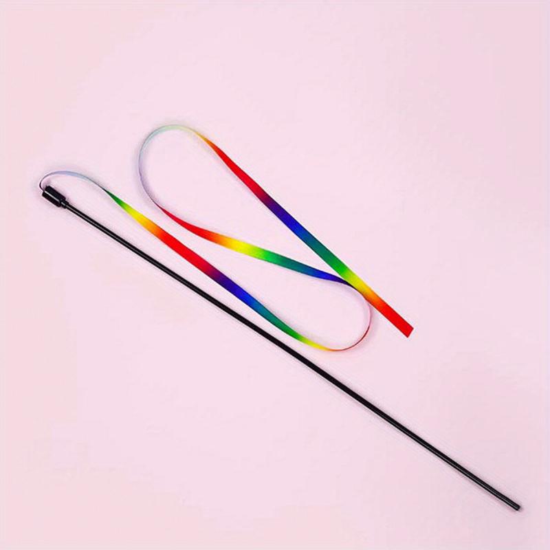 Colorful Ribbon Cat Teaser Wand Stick Toy