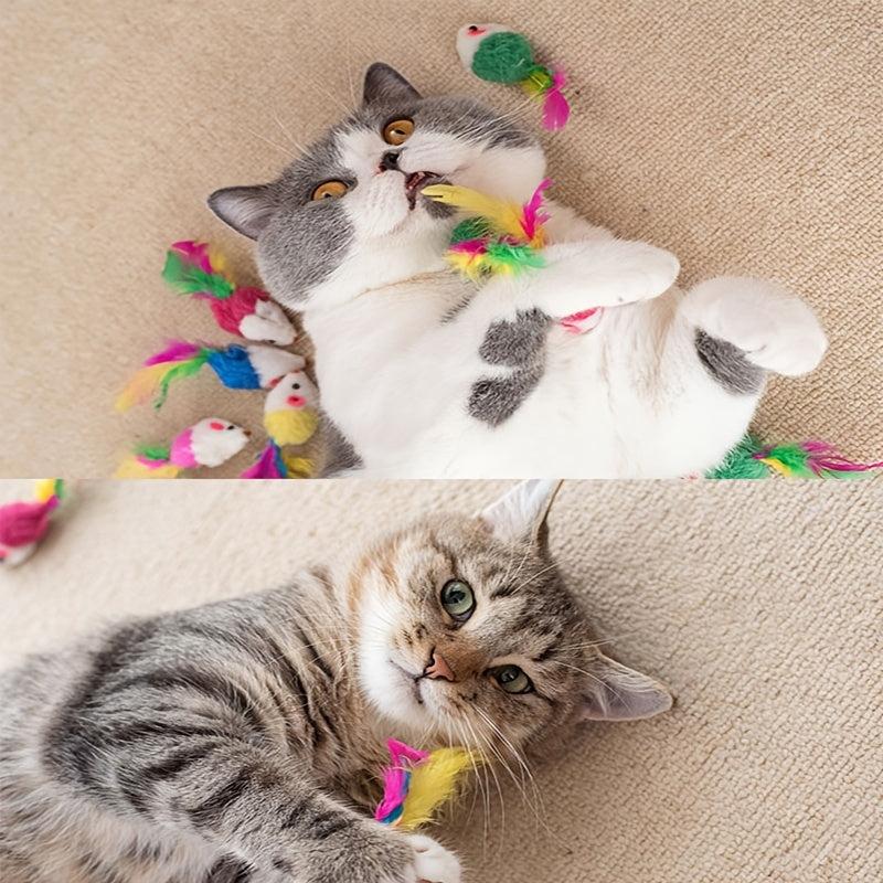 Interactive Cat Toy with Plush Mouse Tail - Kitten Play and Chew Fun