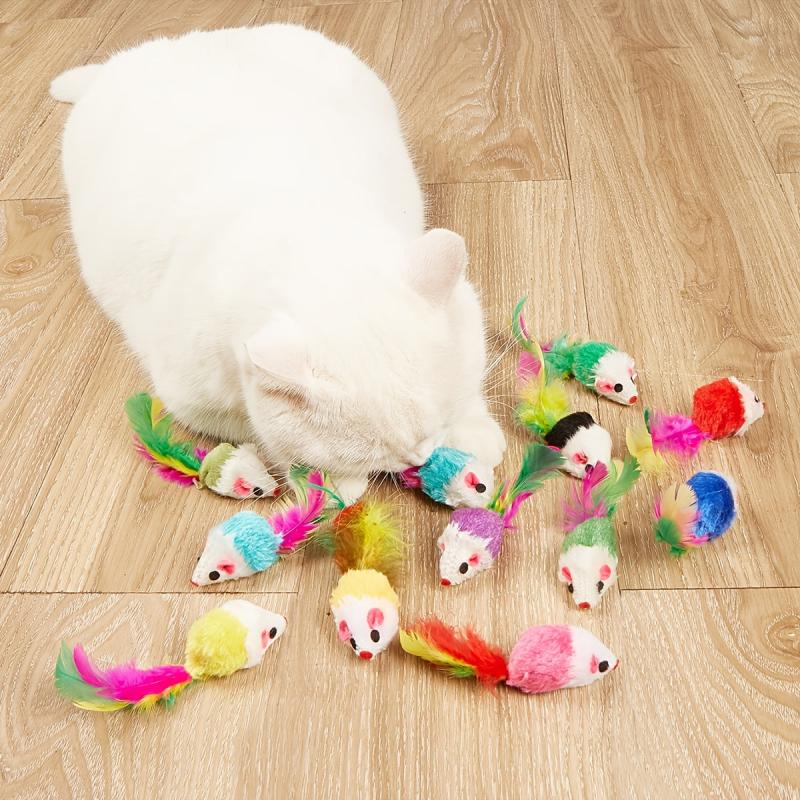 Interactive Cat Toy with Plush Mouse Tail - Kitten Play and Chew Fun