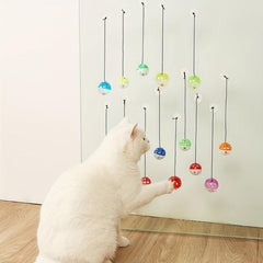 3pcs Suction Cup Bell Random Cat Teaser Hanging Toys
