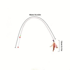 Durable Cat Interactive Stick Toy Wire Feather With Bell Teaser