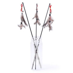 Interactive Cat Toy Feather & Bell Teaser Stick