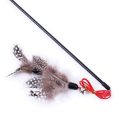 Interactive Cat Toy Feather & Bell Teaser Stick
