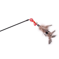 Interactive Cat Toy Feather & Bell Teaser Stick