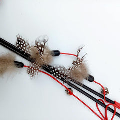 Interactive Cat Toy Feather & Bell Teaser Stick