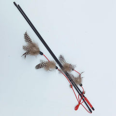 Interactive Cat Toy Feather & Bell Teaser Stick