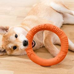 Dog Training Toy Outdoor Flying Disc Ring Interactive Play Tool