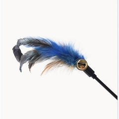 Interactive Cat Toy Feather Teaser Stick with Bell