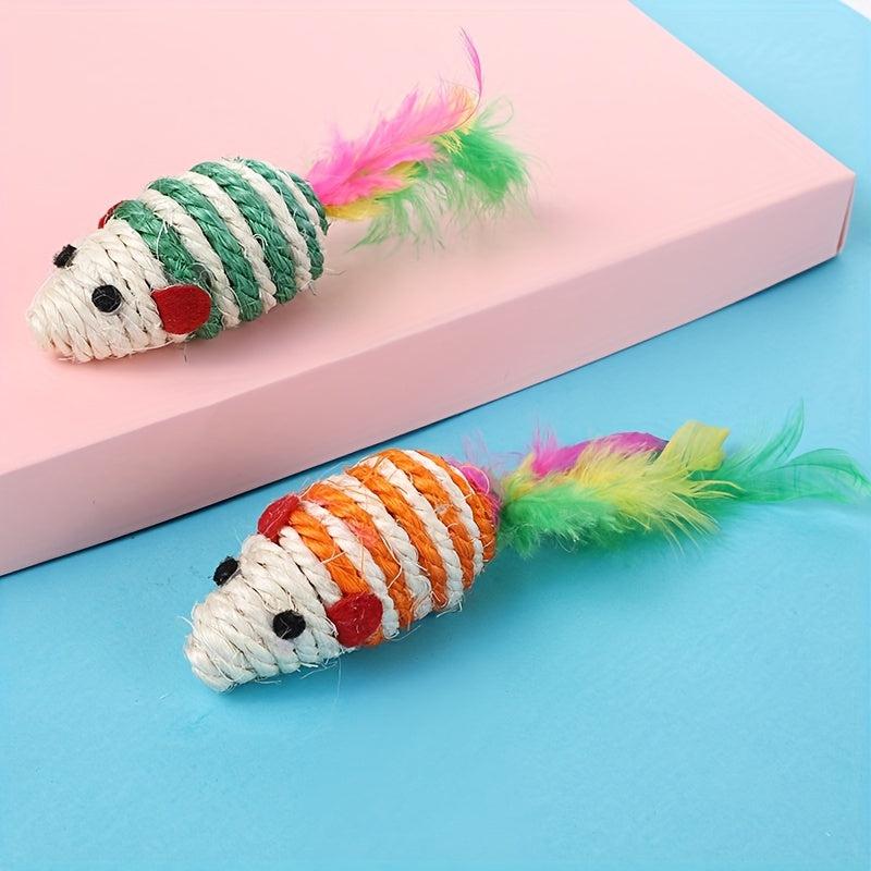 Interactive Cat Toy with Colorful Feather Tail for Endless Feline Fun
