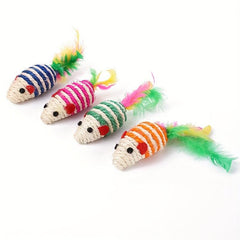 Interactive Cat Toy with Colorful Feather Tail for Endless Feline Fun