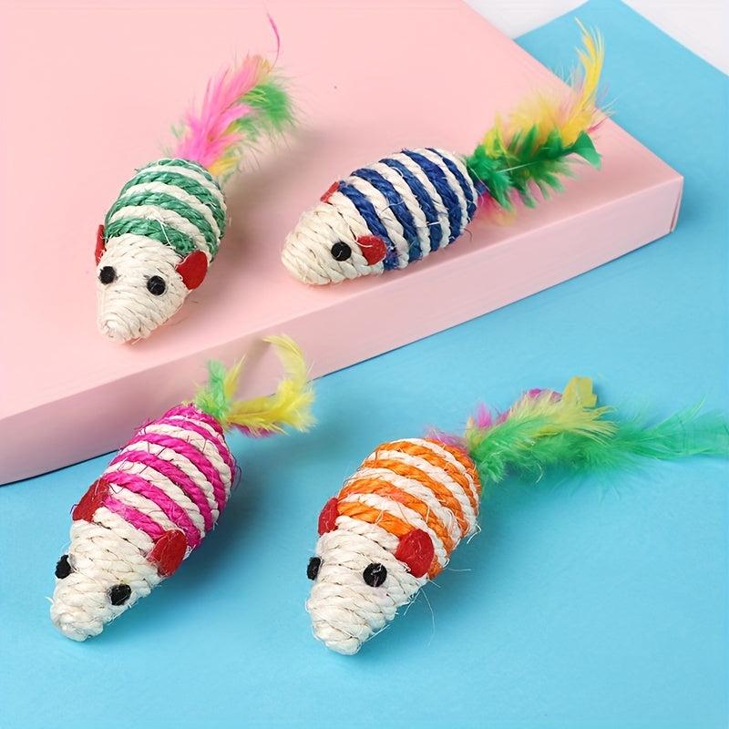 Interactive Cat Toy with Colorful Feather Tail for Endless Feline Fun