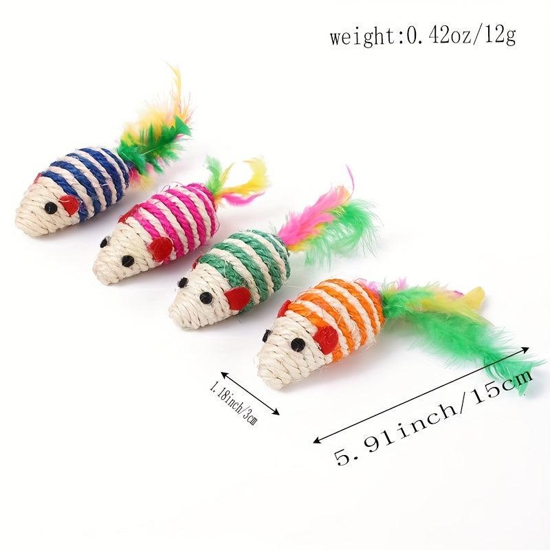 Interactive Cat Toy with Colorful Feather Tail for Endless Feline Fun
