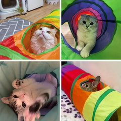 Cat Tunnel Toy With Bell Ball Cat Tent Drilling Hole Cat Toy