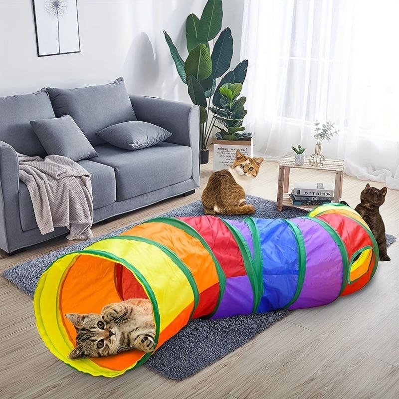 Cat Tunnel Toy With Bell Ball Cat Tent Drilling Hole Cat Toy